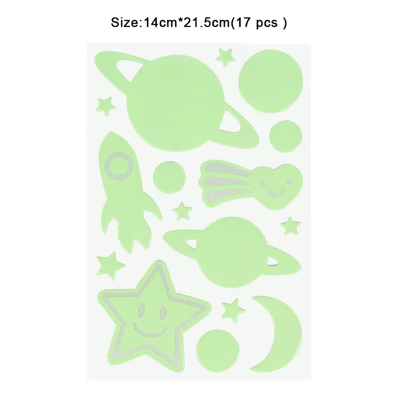 Luminous 3D Stars Dots Wall Sticker for Kids Room Bedroom Home Decoration Glow in the Dark Moon Decal Fluorescent DIY Stickers