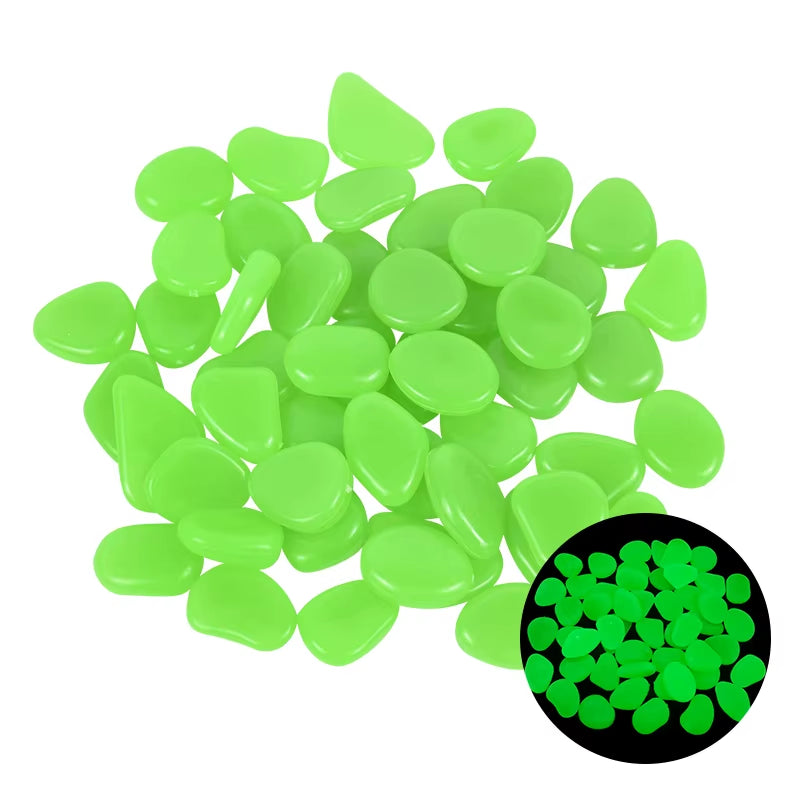 25/50Pcs Glow in the Dark Garden Pebbles Glow Stones Rocks for Walkways Garden Path Patio Lawn Garden Yard Decor Luminous Stones