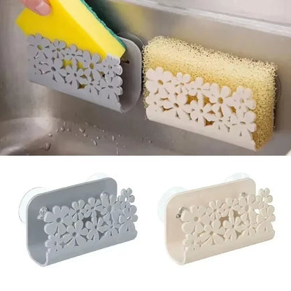 Dish Cloth and Sponge Holder Rack – Suction Cup Kitchen & Bathroom Storage Clip for Rags and Cleaning Tools
