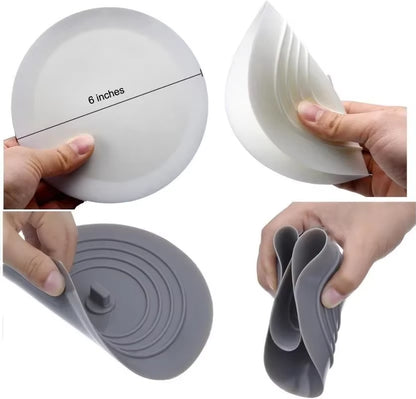 6 Inches Large Silicone Drain Plug Hair Stopper Flat Suction Cover Tub Stopper Leakage-Proof Drain Cover Bathroom Accessories