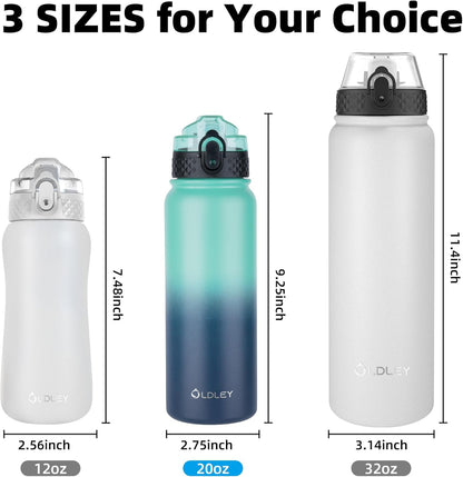20Oz Insulated Stainless Steel Water Bottle with 3 Lids - Perfect for Kids & Adults, BPA Free, Leak-Proof, Ideal for School & Travel