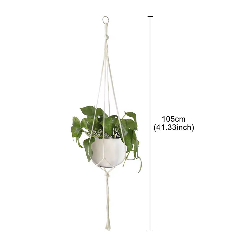 Handmade Flower Hanging Pot Rope Net Macrame Plant Hanger Flower Pot for Home Wall Decoration Courtyard Garden Planter Basket