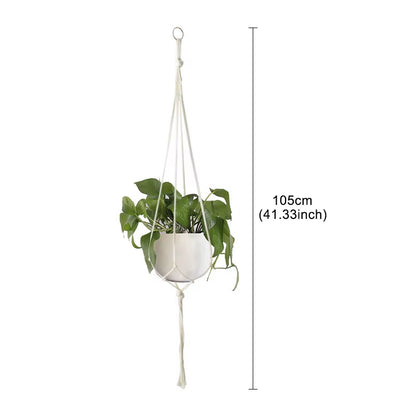 Handmade Flower Hanging Pot Rope Net Macrame Plant Hanger Flower Pot for Home Wall Decoration Courtyard Garden Planter Basket