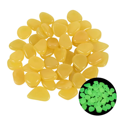 25/50Pcs Glow in the Dark Garden Pebbles Glow Stones Rocks for Walkways Garden Path Patio Lawn Garden Yard Decor Luminous Stones