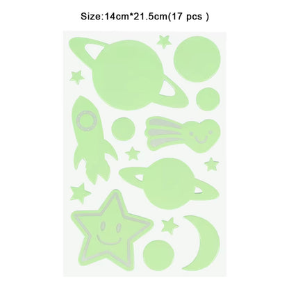 Luminous 3D Stars Dots Wall Sticker for Kids Room Bedroom Home Decoration Glow in the Dark Moon Decal Fluorescent DIY Stickers