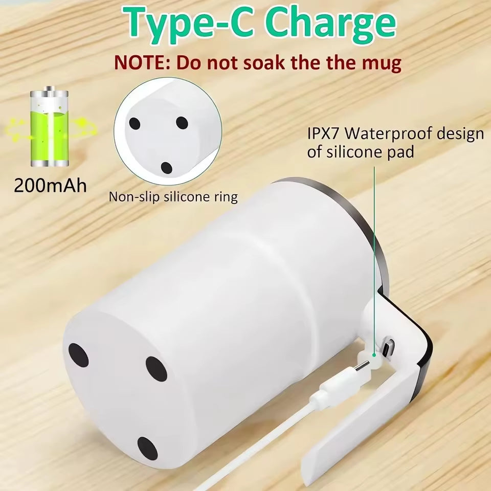 380ML Electric Self-Stirring Coffee Mug – Rechargeable Magnetic Mixing Cup with Temperature Display