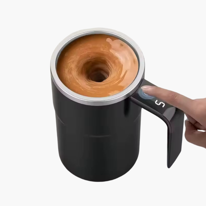 380ML Electric Self-Stirring Coffee Mug – Rechargeable Magnetic Mixing Cup with Temperature Display