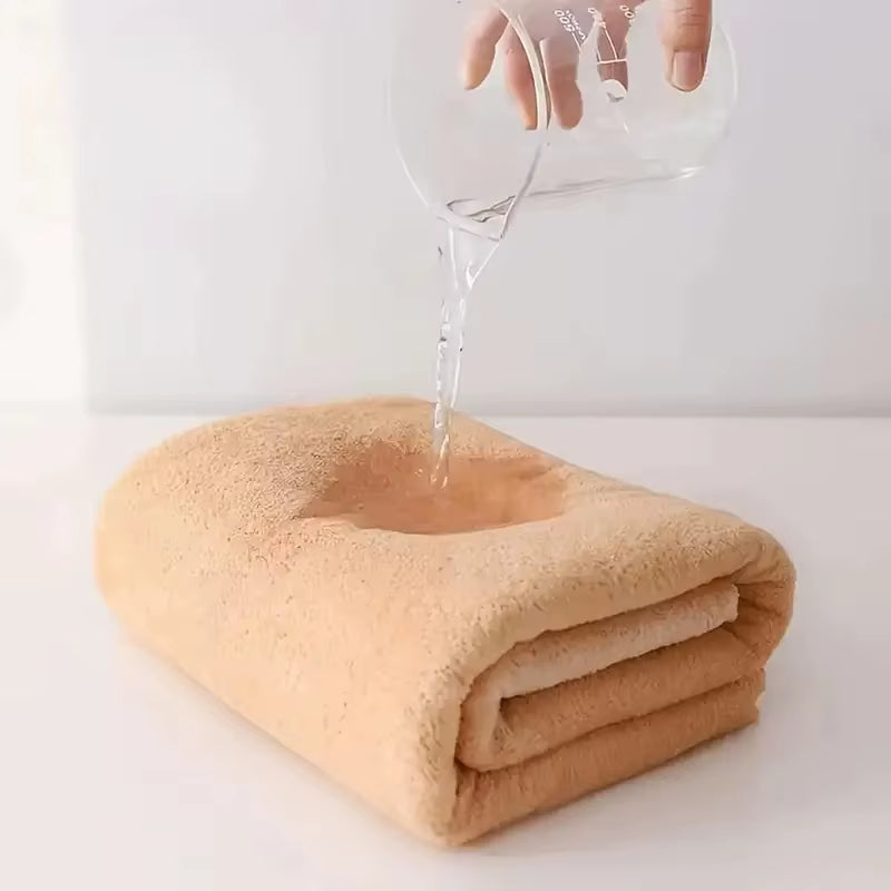2PC Bath Towels Set Super Soft Highly Absorbent Quick-Drying Coral Velvet Bath Towel for Adults Hotel & Spa Use