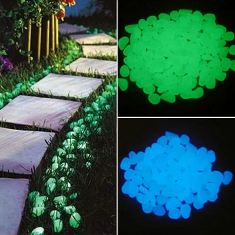 25/50Pcs Glow in the Dark Garden Pebbles Glow Stones Rocks for Walkways Garden Path Patio Lawn Garden Yard Decor Luminous Stones
