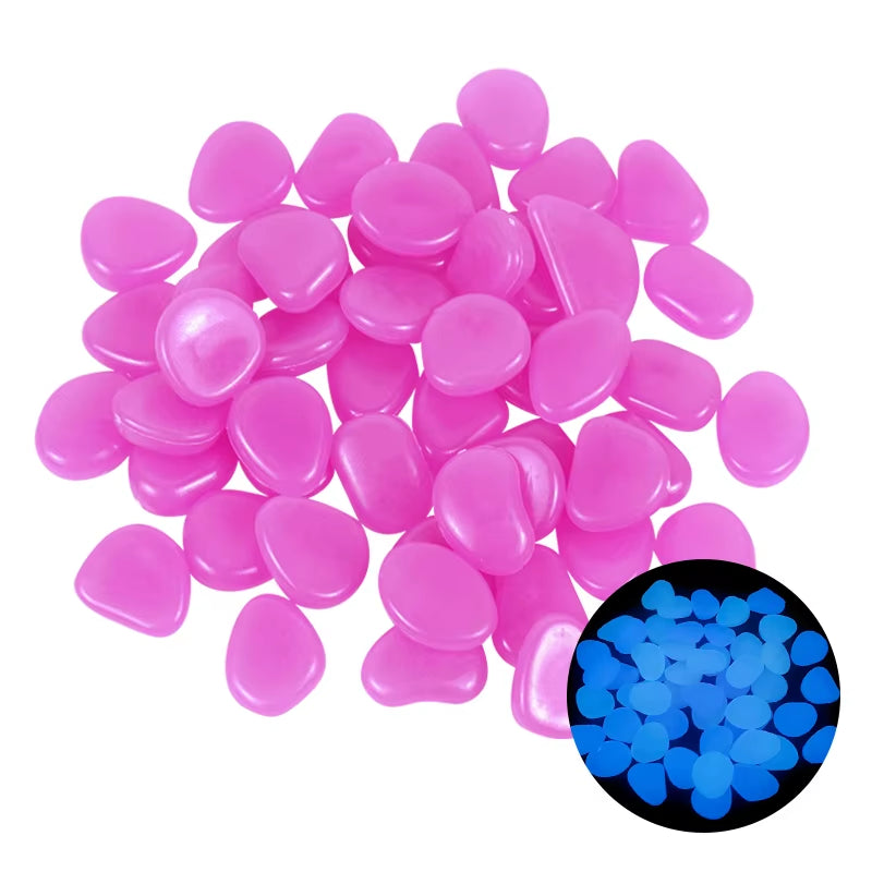25/50Pcs Glow in the Dark Garden Pebbles Glow Stones Rocks for Walkways Garden Path Patio Lawn Garden Yard Decor Luminous Stones