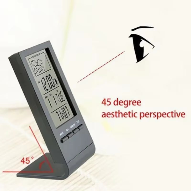 LED Digital Automatic Electronic Monitor Clock Thermometer Hygrometer Gauge Indicator Alarm Clock Indoor/Outdoor Weather Station