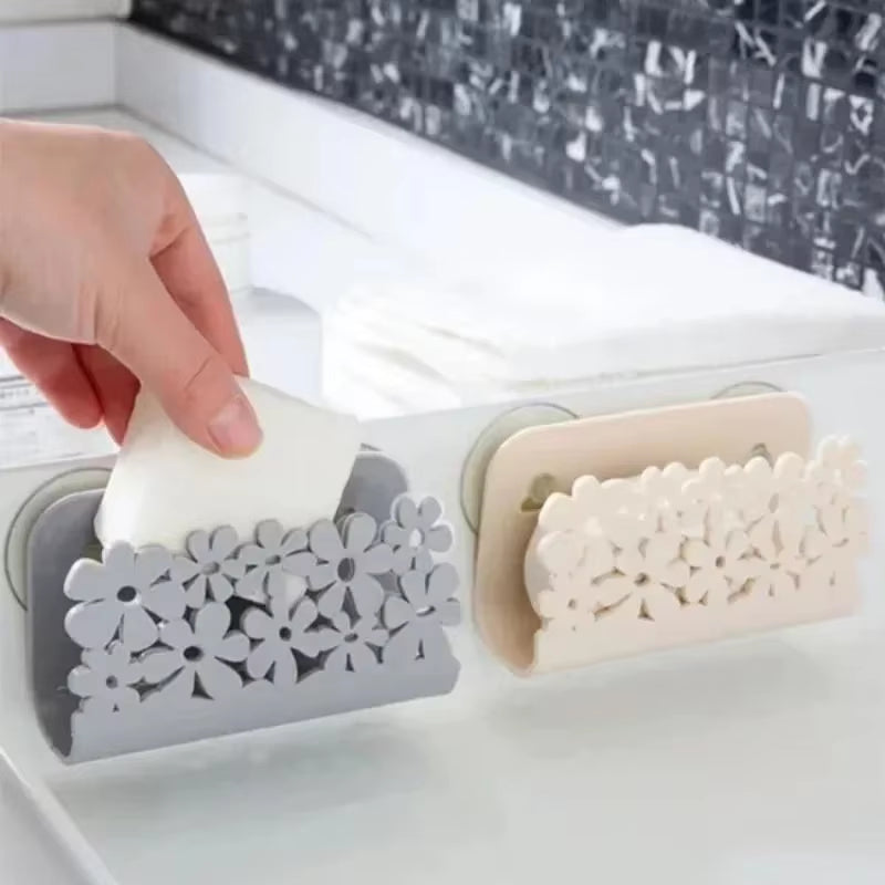 Dish Cloth and Sponge Holder Rack – Suction Cup Kitchen & Bathroom Storage Clip for Rags and Cleaning Tools