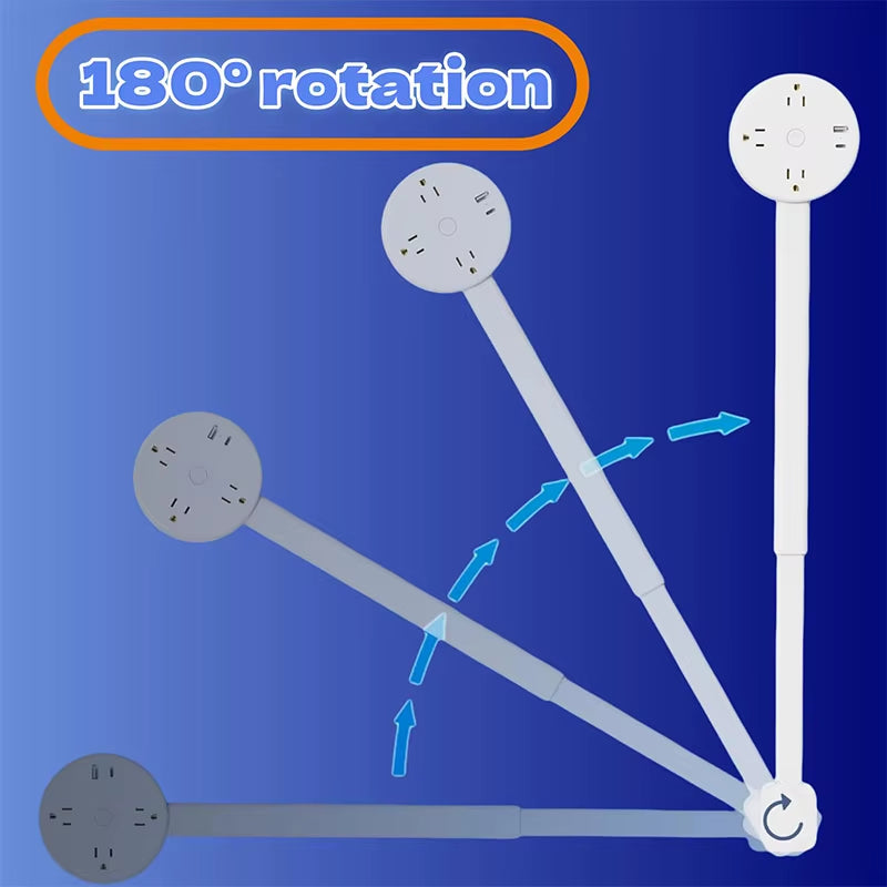  New Electrical Outlet Extender Plug Wall Outlet Extender Extendable Wall Socket Rotatable Folding Portable Power Socket