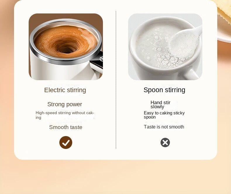 380ML Electric Self-Stirring Coffee Mug – Rechargeable Magnetic Mixing Cup with Temperature Display
