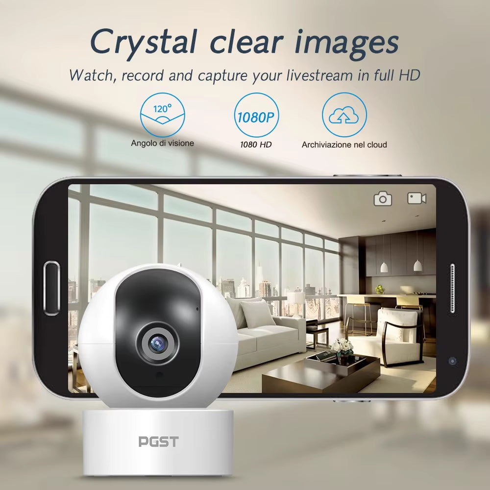 2MP 1080P Tuya IP WiFi Camera with Two-Way Audio, Night Vision, and Smart Life App – Indoor Security & Baby Monitor