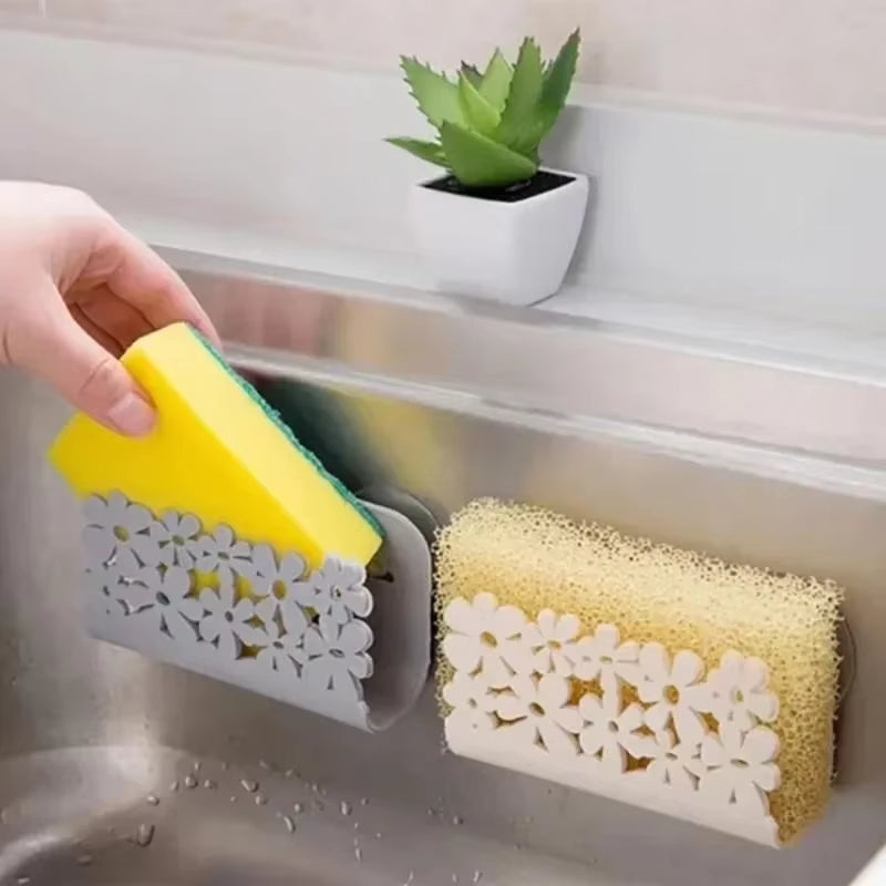 Dish Cloth and Sponge Holder Rack – Suction Cup Kitchen & Bathroom Storage Clip for Rags and Cleaning Tools