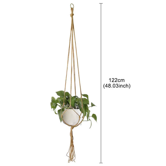 Handmade Flower Hanging Pot Rope Net Macrame Plant Hanger Flower Pot for Home Wall Decoration Courtyard Garden Planter Basket