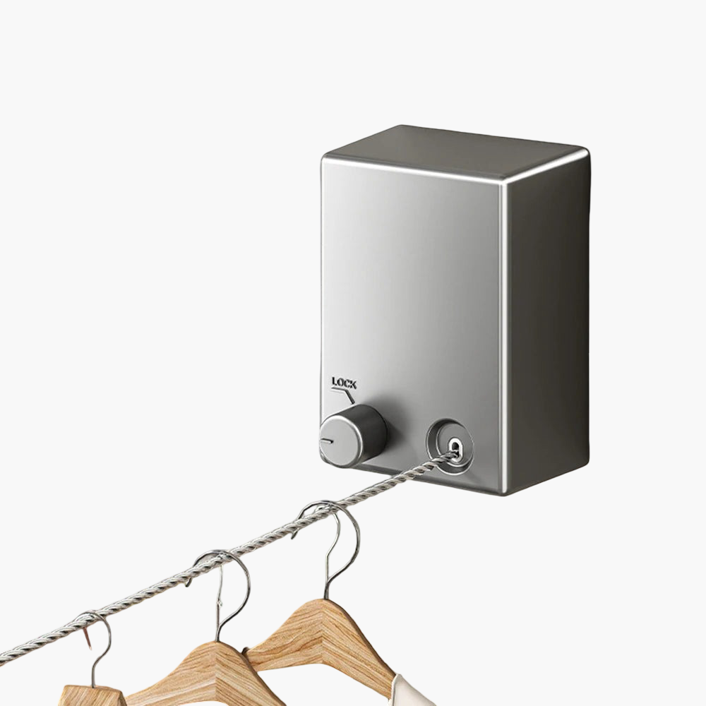 Retractable Clothesline – Stainless Steel Pull-Out Clothes Drying Rope for Space-Saving Indoor & Outdoor Use