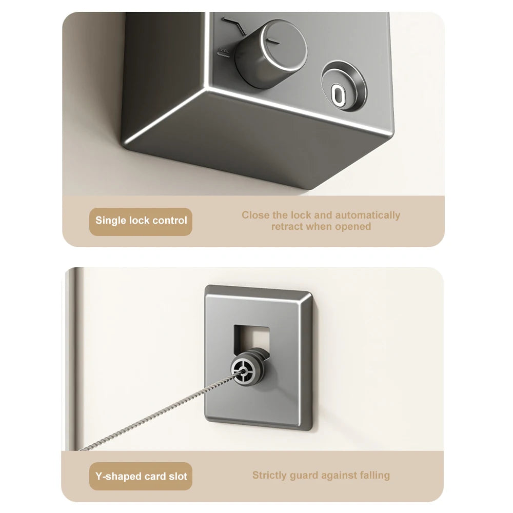 Retractable Clothesline – Stainless Steel Pull-Out Clothes Drying Rope for Space-Saving Indoor & Outdoor Use