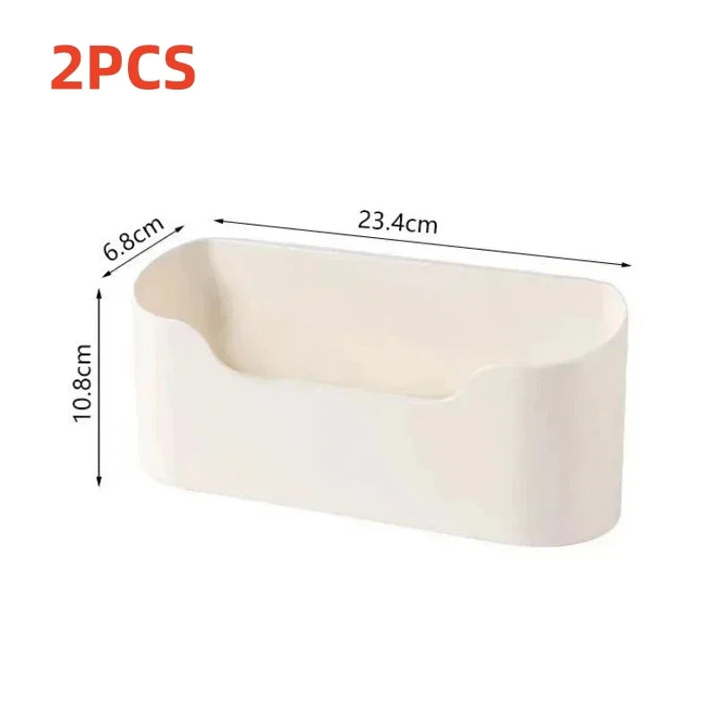 Wall-Mounted Adhesive Kitchen Storage Rack | Multifunctional Cabinet Door & Under Sink Organizer Shelf – Single or 2-Piece Set