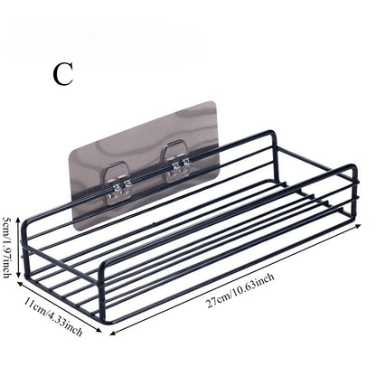 Punch-Free Kitchen Cabinet Storage Rack | Wall-Mounted Iron & Plastic Wrap Organizer for Cabinets, Bathroom & Refrigerator
