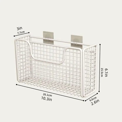 Punch-Free Kitchen Cabinet Storage Rack | Wall-Mounted Iron & Plastic Wrap Organizer for Cabinets, Bathroom & Refrigerator