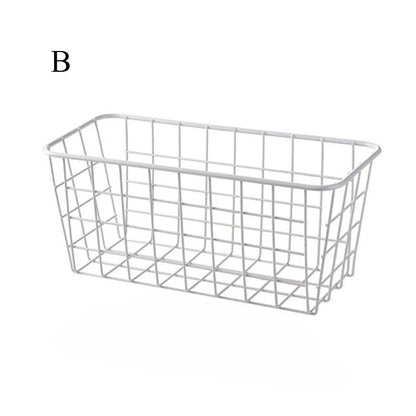 Punch-Free Kitchen Cabinet Storage Rack | Wall-Mounted Iron & Plastic Wrap Organizer for Cabinets, Bathroom & Refrigerator