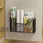 Punch-Free Kitchen Cabinet Storage Rack | Wall-Mounted Iron & Plastic Wrap Organizer for Cabinets, Bathroom & Refrigerator