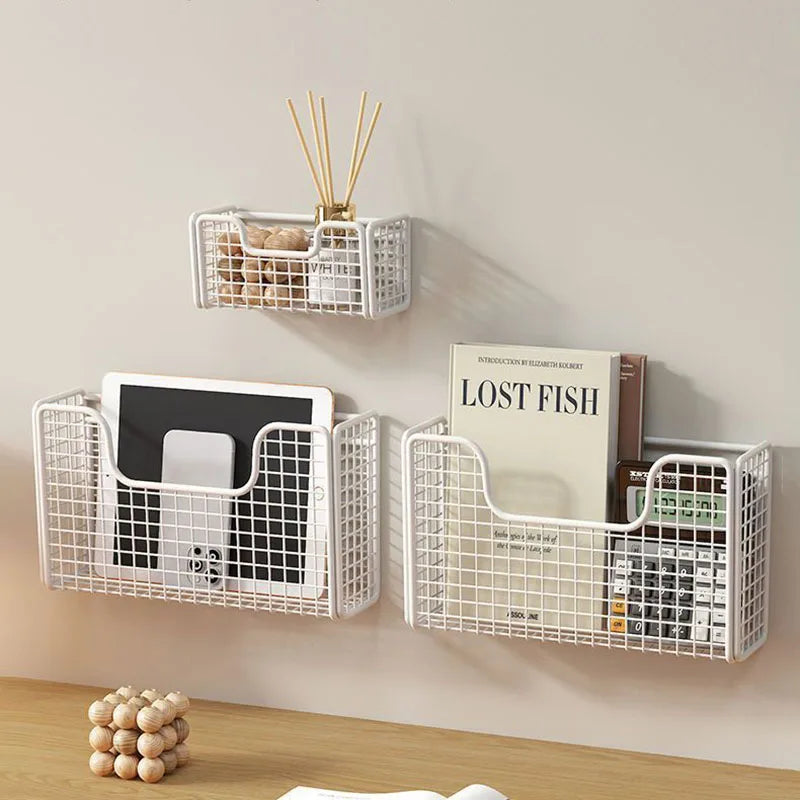 Punch-Free Kitchen Cabinet Storage Rack | Wall-Mounted Iron & Plastic Wrap Organizer for Cabinets, Bathroom & Refrigerator