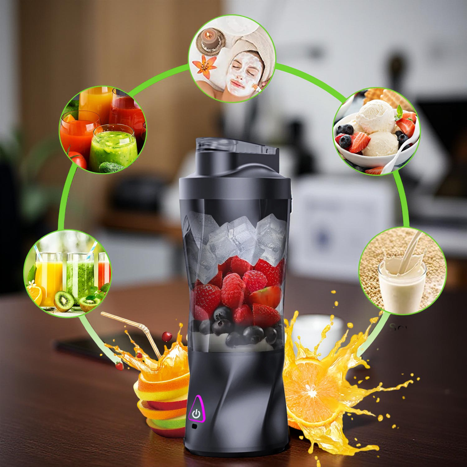 700ML Electric Portable Juicer – USB Rechargeable Smoothie & Shake Blender