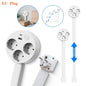 Rotates 180° Electrical Outlet Extender Adjustable Length Extension Cable US Plug Home Wall Desktop Ground Electric Socket
