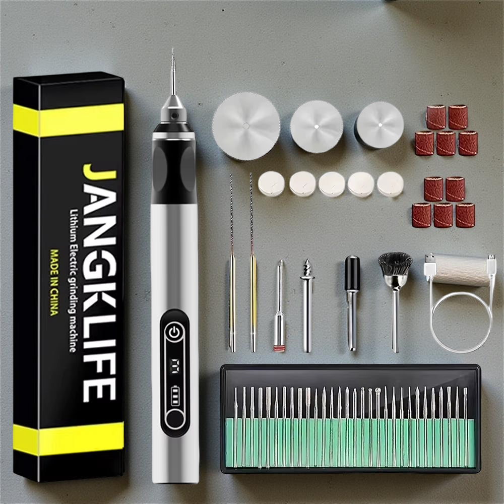 USB Cordless Rotary Tool Kit – Mini Wireless Engraving Drill for Wood, Metal, Glass, Jewelry DIY Projects