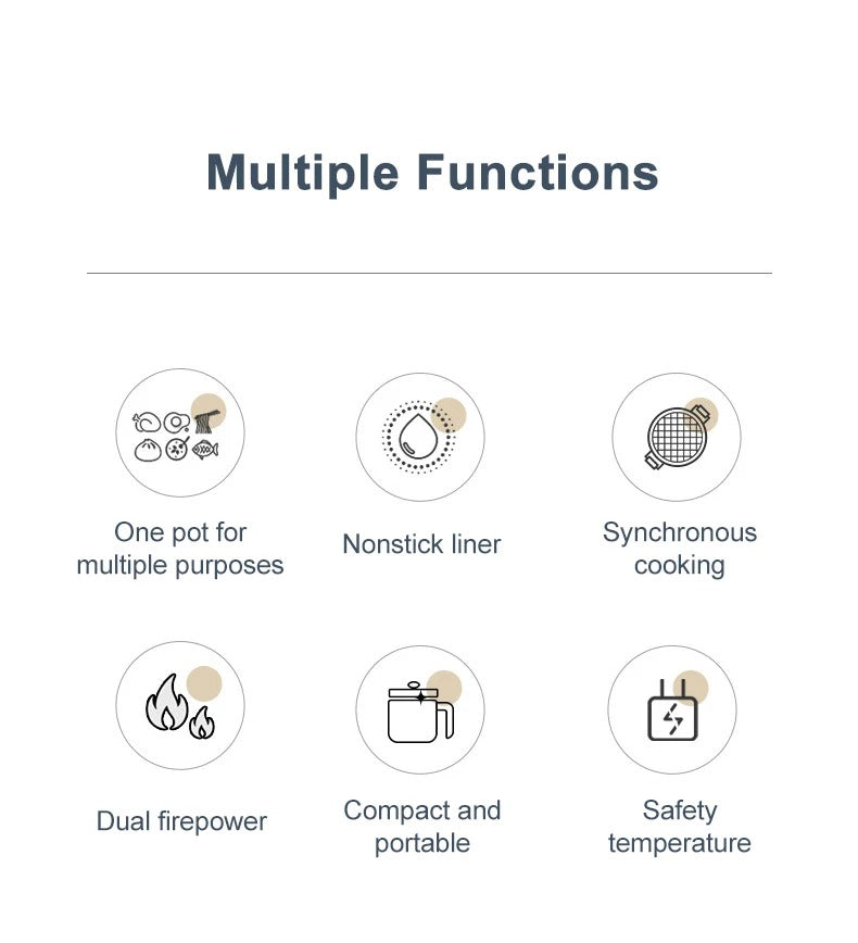 1.7L Electric Rice Cooker Single Double Layer 220V Multi Cooker Non-Stick Smart Mechanical Multicooker Steamed Rice Pot for Home