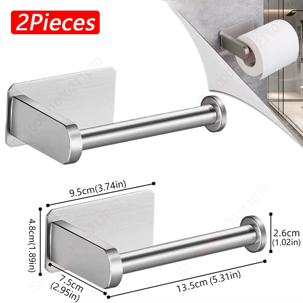 1~2PCS Toilet Paper Rack Bathroom Paper Towel Holder Adhesive Absorbent Paper Dispenser WC Kitchen Hardware Storage Accessories