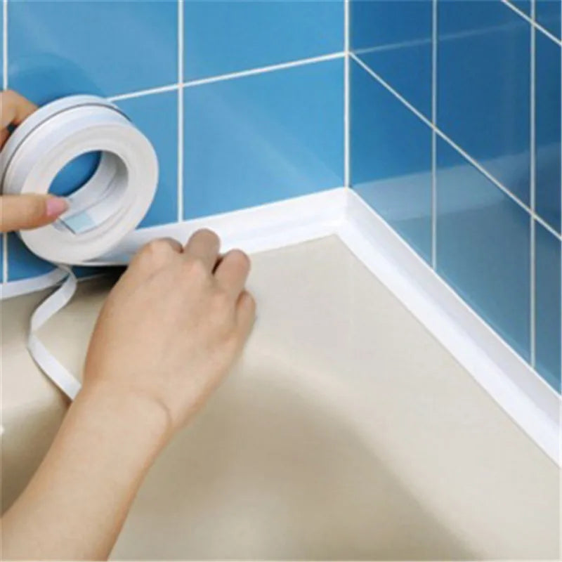 1Pc Bathroom Waterproof Wall Stickers Sealing Tapes PVC Adhesive Sealing Strips Sink Edge Tape Kitchen Bathroom Accessories
