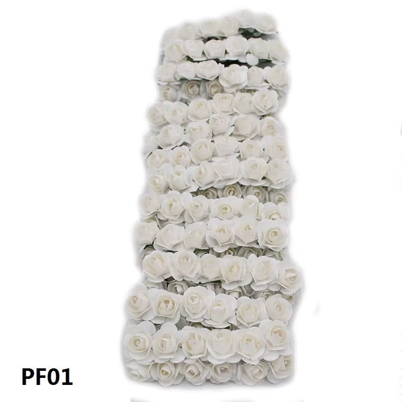 72Pcs/Lot 2CM Multicolor Paper Artificial Flowers Mini Rose Flower Head Wedding Bouquet Scrapbooking Party Home Decoration