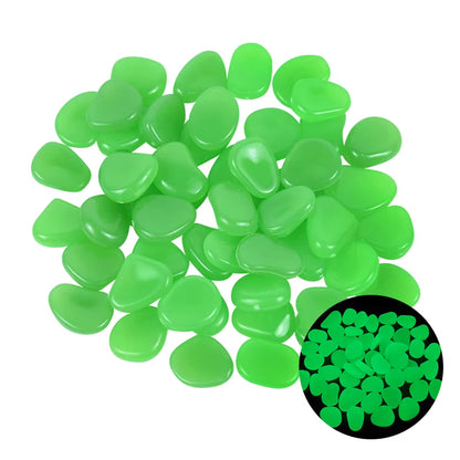25/50Pcs Glow in the Dark Garden Pebbles Glow Stones Rocks for Walkways Garden Path Patio Lawn Garden Yard Decor Luminous Stones