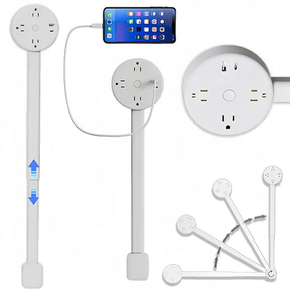  New Electrical Outlet Extender Plug Wall Outlet Extender Extendable Wall Socket Rotatable Folding Portable Power Socket