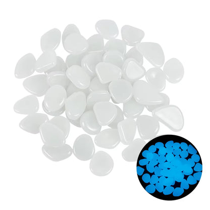 25/50Pcs Glow in the Dark Garden Pebbles Glow Stones Rocks for Walkways Garden Path Patio Lawn Garden Yard Decor Luminous Stones