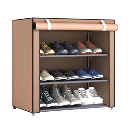 Multilayer Shoe Rack Organizer – Space-Saving Metal & Nonwoven Stand, Easy Assembly for Hallway, Entryway, Bedroom