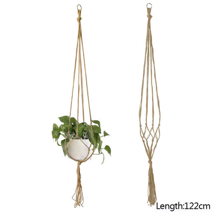 Macrame Handmade Plant Hanger Baskets Flower Pots Holder Balcony Hanging Decoration Knotted Lifting Rope Home Garden Supplies