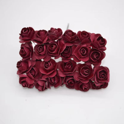 72Pcs/Lot 2CM Multicolor Paper Artificial Flowers Mini Rose Flower Head Wedding Bouquet Scrapbooking Party Home Decoration
