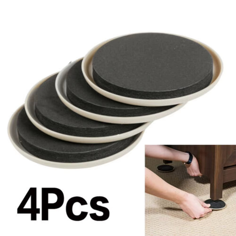 4Pc Furniture Sliders Leg Pads for Carpet Heavy Duty Furniture Slider Movers Gliders Moving Anti-Abrasion Floor Protector Mat