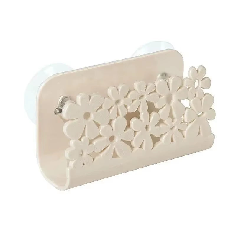 Dish Cloth and Sponge Holder Rack – Suction Cup Kitchen & Bathroom Storage Clip for Rags and Cleaning Tools