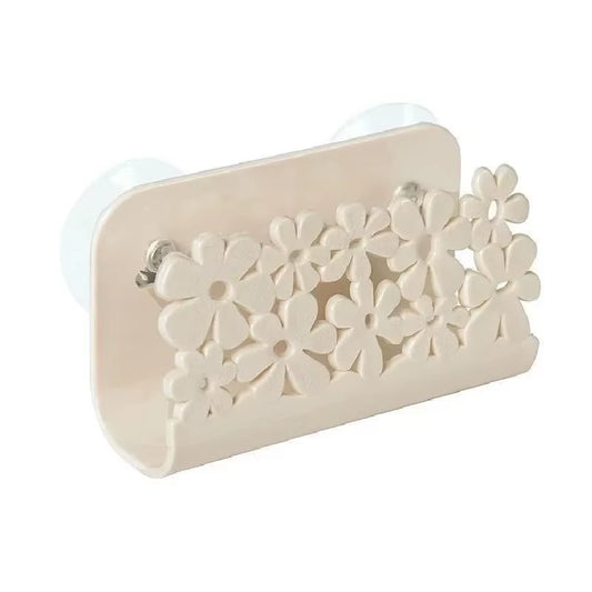 Dish Cloth and Sponge Holder Rack – Suction Cup Kitchen & Bathroom Storage Clip for Rags and Cleaning Tools